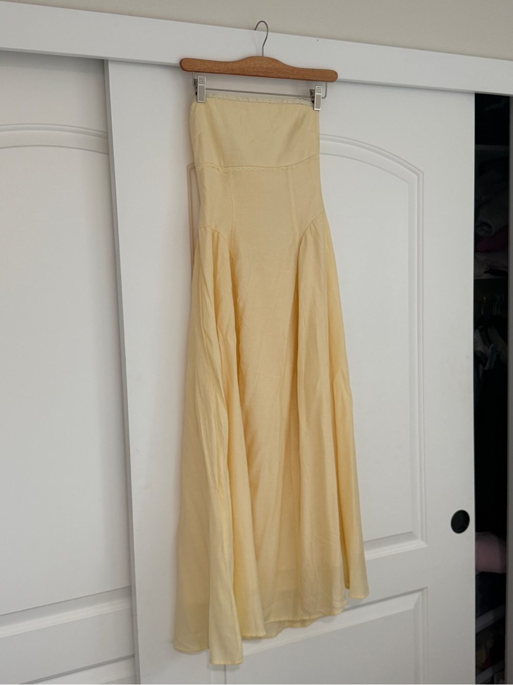 Blu Pepper Long Pale Yellow Maxi Skirt